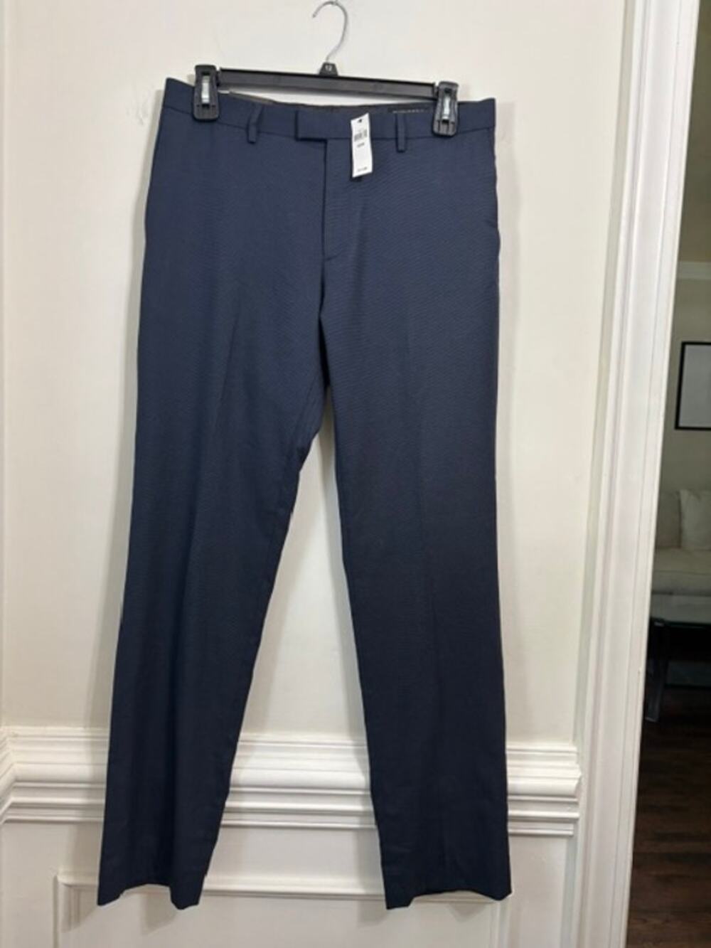 Banana Republic Pants Mens 33X34 Slim Fit Blue Microcheck NWT